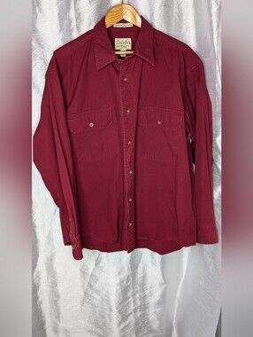 Cabela's Men's Long-Sleeve Button-Down Shirt in Deep Burgundy